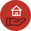 Graphic showing an open hand with a house on it.